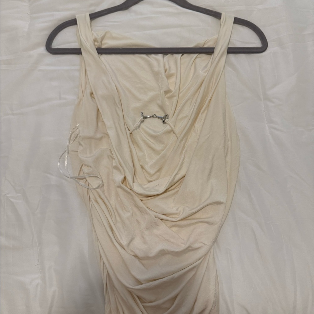 Reformation Cream Ruched Tank Top - Picture 2 of 2